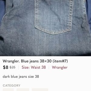 Wrangler blue jeans